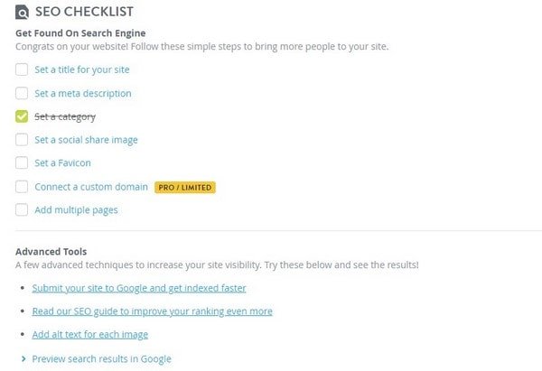 Strikingly SEO